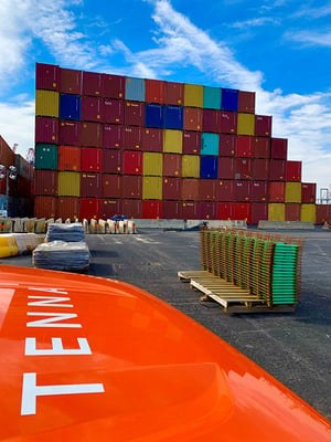 ConEx containers stacked with the Tenna Truck