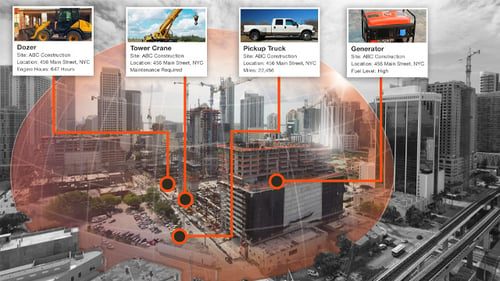 Construction Equipment Tracked with Asset Trackers Onsite